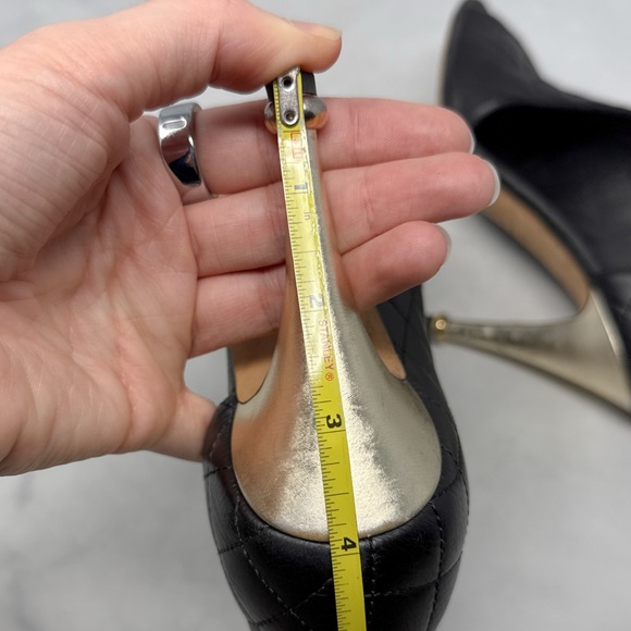 CHANEL Quilted Leather Open Toe D'orsay Side Cut Out Ankle Bootie Heels Black 37 - Picture 14 of 16